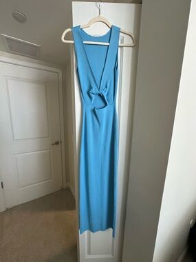 bec + bridge Sky Blue Sleeveless Twist-Front Maxi Dress